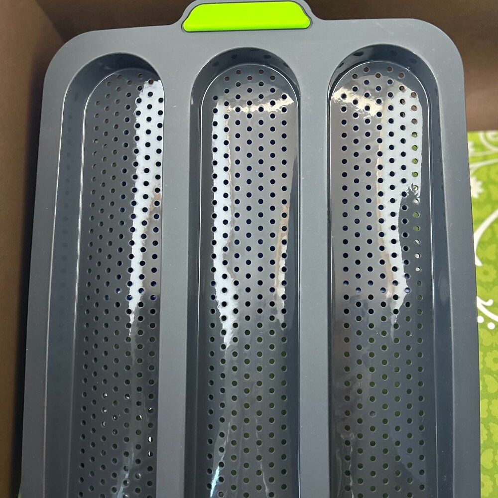 Bread Silicone Mold - Baking Baguette Pan - Non Stick Perforated Silicone Molds